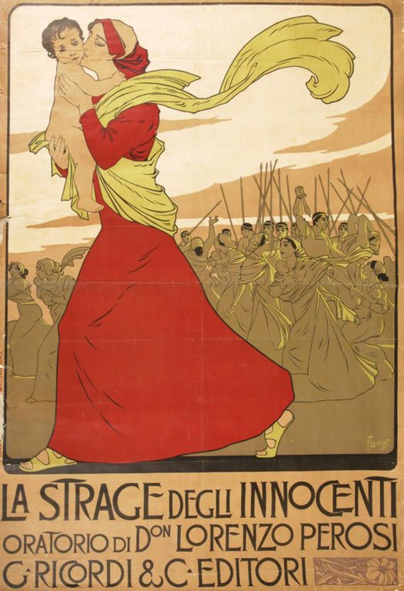 Großes Jugendstilplakat  Italien, um 1900, sign. F(ranz). Lakoff (1869-1918), Herst. ... Milano,