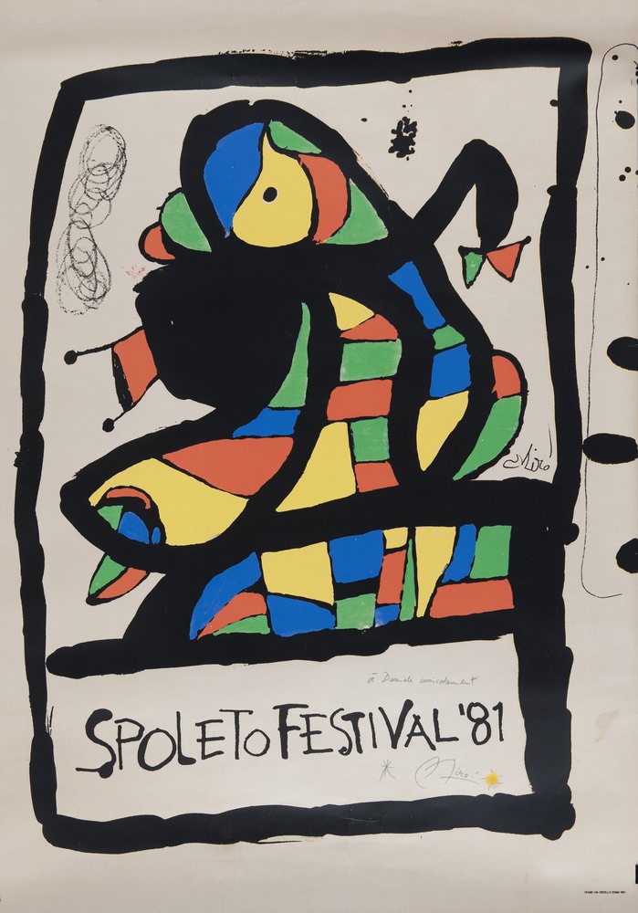 POSTER OF SPOLETO FESTIVAL `81, AUTOGRAPHED BY JOAN MIRÒ (Montroig 1893 - Palma de Mallorca, 1983)