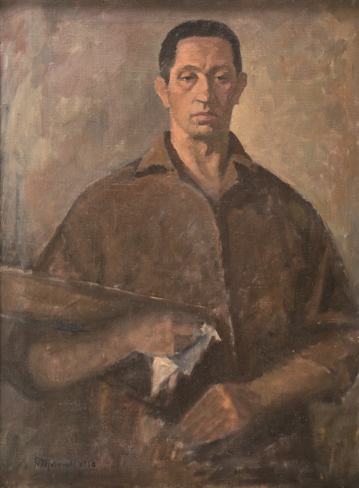 RENZO MORANDI (Sassuolo 1914-2008)  Self Portrait, 1968  Oil on canvas, cm. 95 x 70  Sign and date