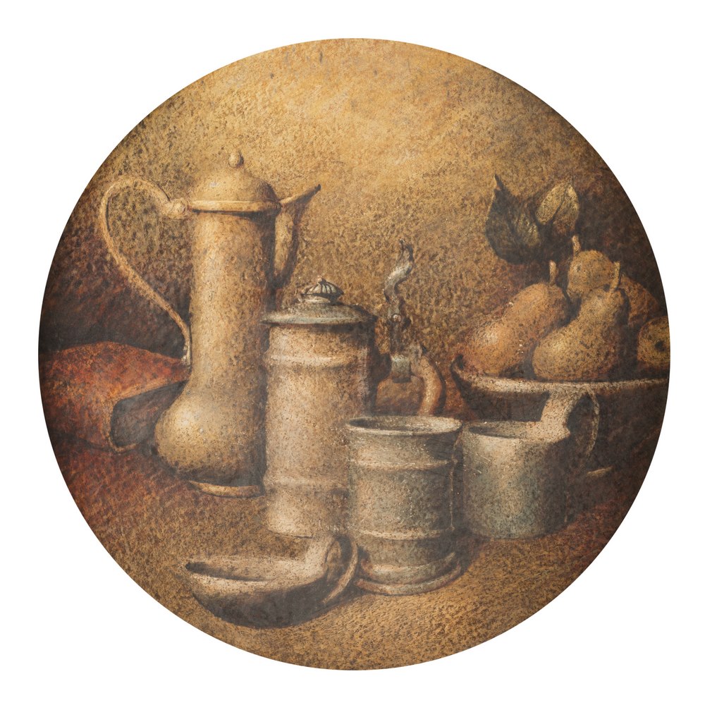 FERNANDO BALDI said ETRUSCO  (Florence 1924 -?)  Still life of pewter and pears  Still life of