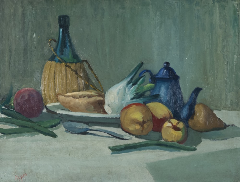 VINCENZO BALSAMO (Brindisi 1935)  Still life  Oil on masonite, cm. 60 x 80  Signature on the bottom