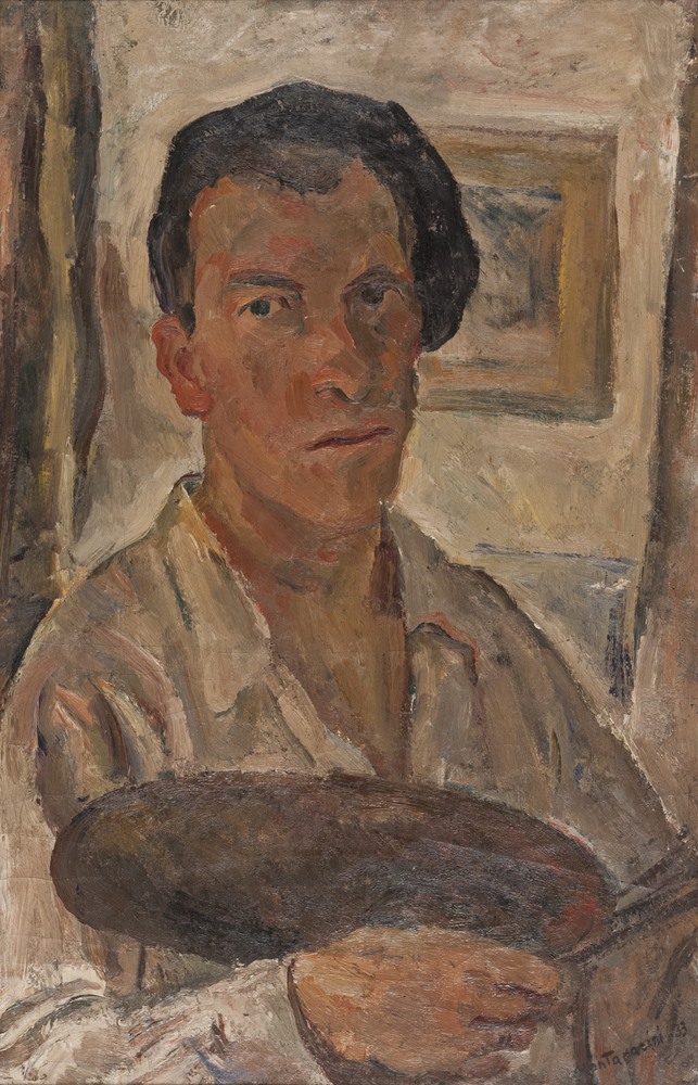 LUIGI MONTANARINI  (Florence 1906-1998)  Self Portrait, 1933  Oil on canvas, cm. 70 x 44  Signature