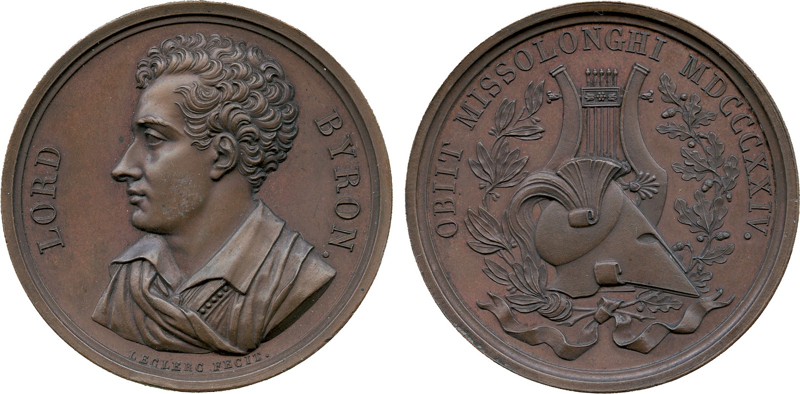 COMMEMORATIVE MEDALS, A Collection of Medals Relating to Lord Byron, Lord Byron (1788-1824),