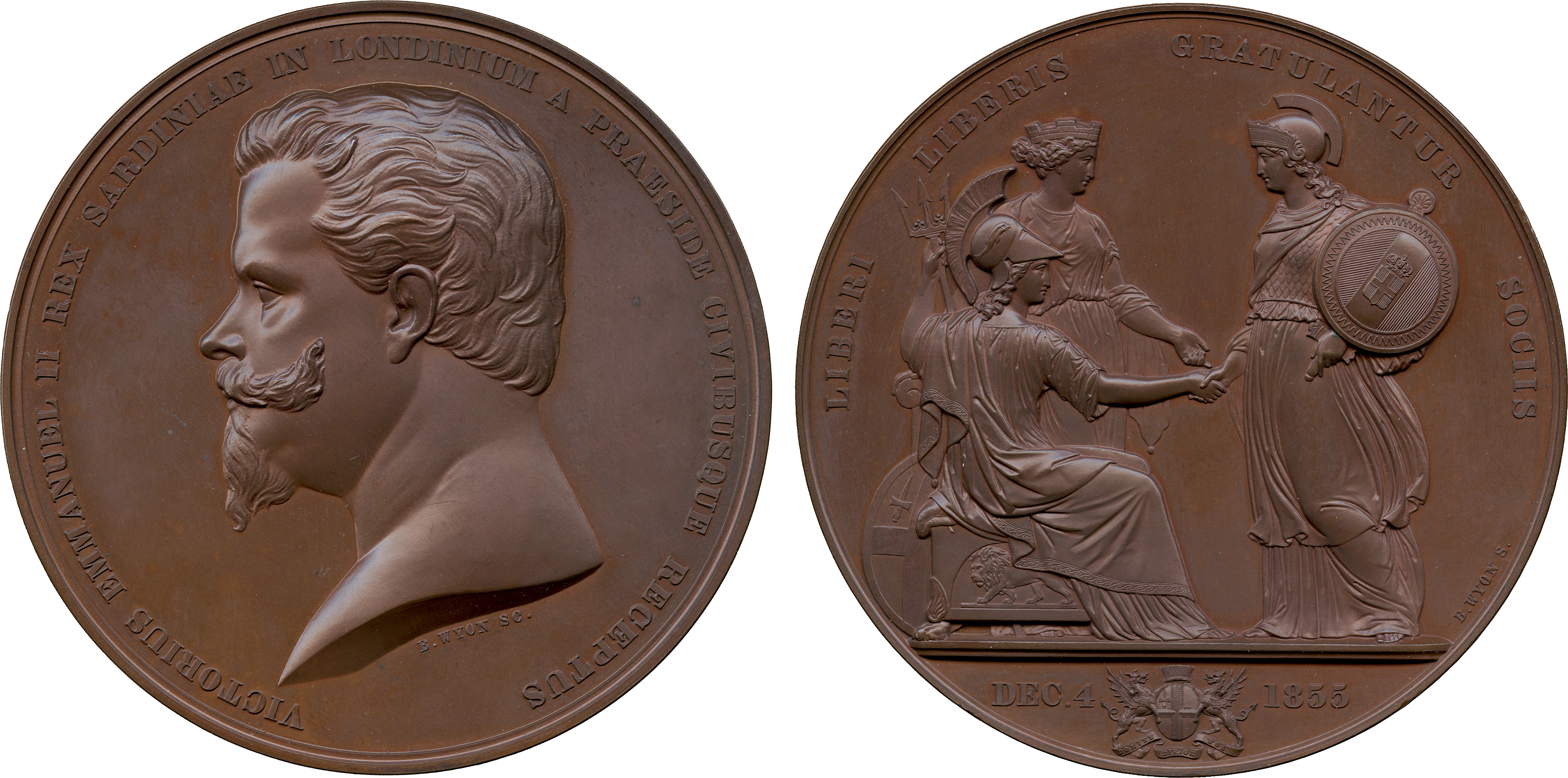 COMMEMORATIVE MEDALS, BRITISH MEDALS, Corporation of London Medals, Sardinia, Victor Emmanuel II,