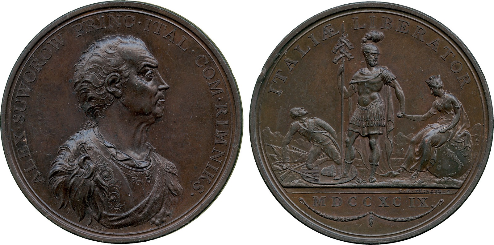 COMMEMORATIVE MEDALS, WORLD MEDALS, Russia, Count Alexander Suvorov, Italian Campaign, 1799,