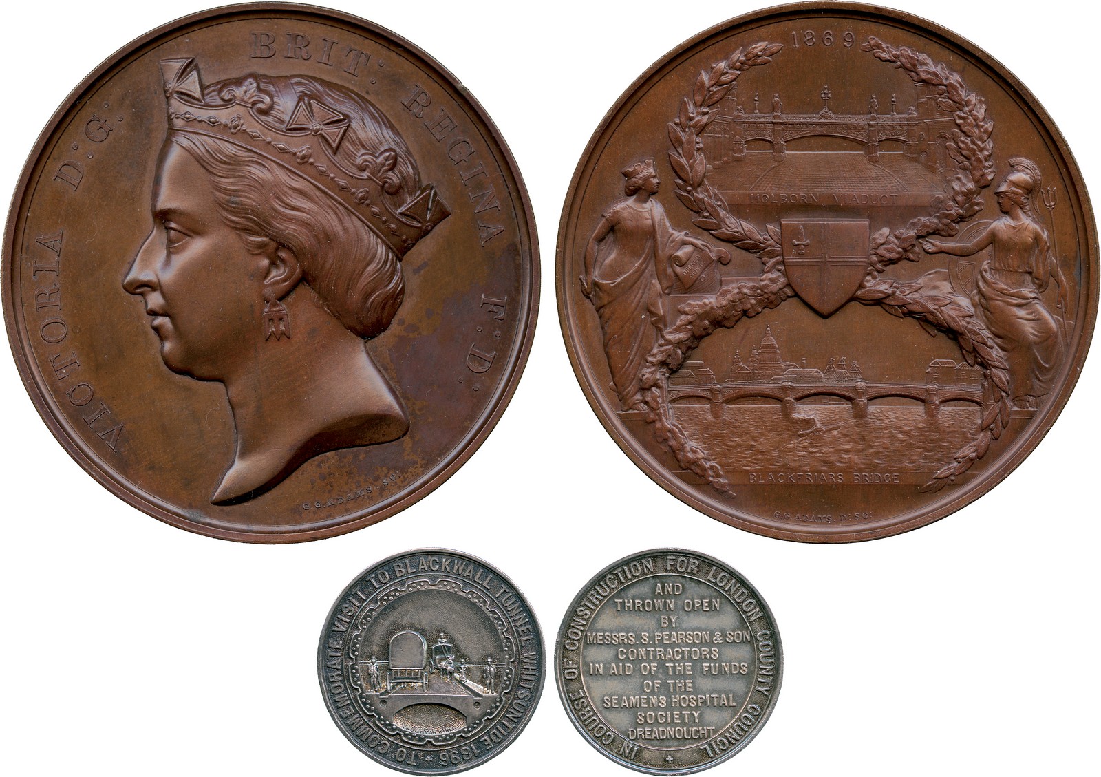 COMMEMORATIVE MEDALS, Medals by Subject, Engineering, Queen Victoria, the Opening of Blackfriars