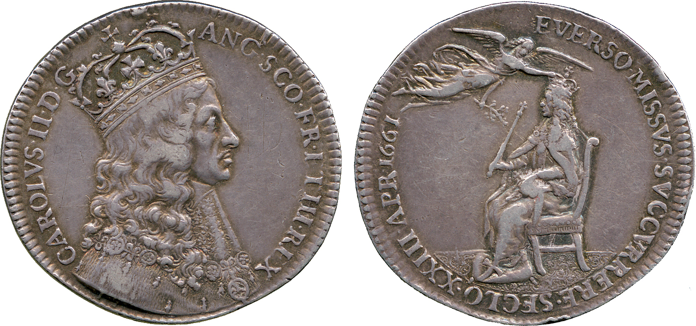 COMMEMORATIVE MEDALS, BRITISH MEDALS, Charles II, Silver Official Coronation Medal, 1661, by