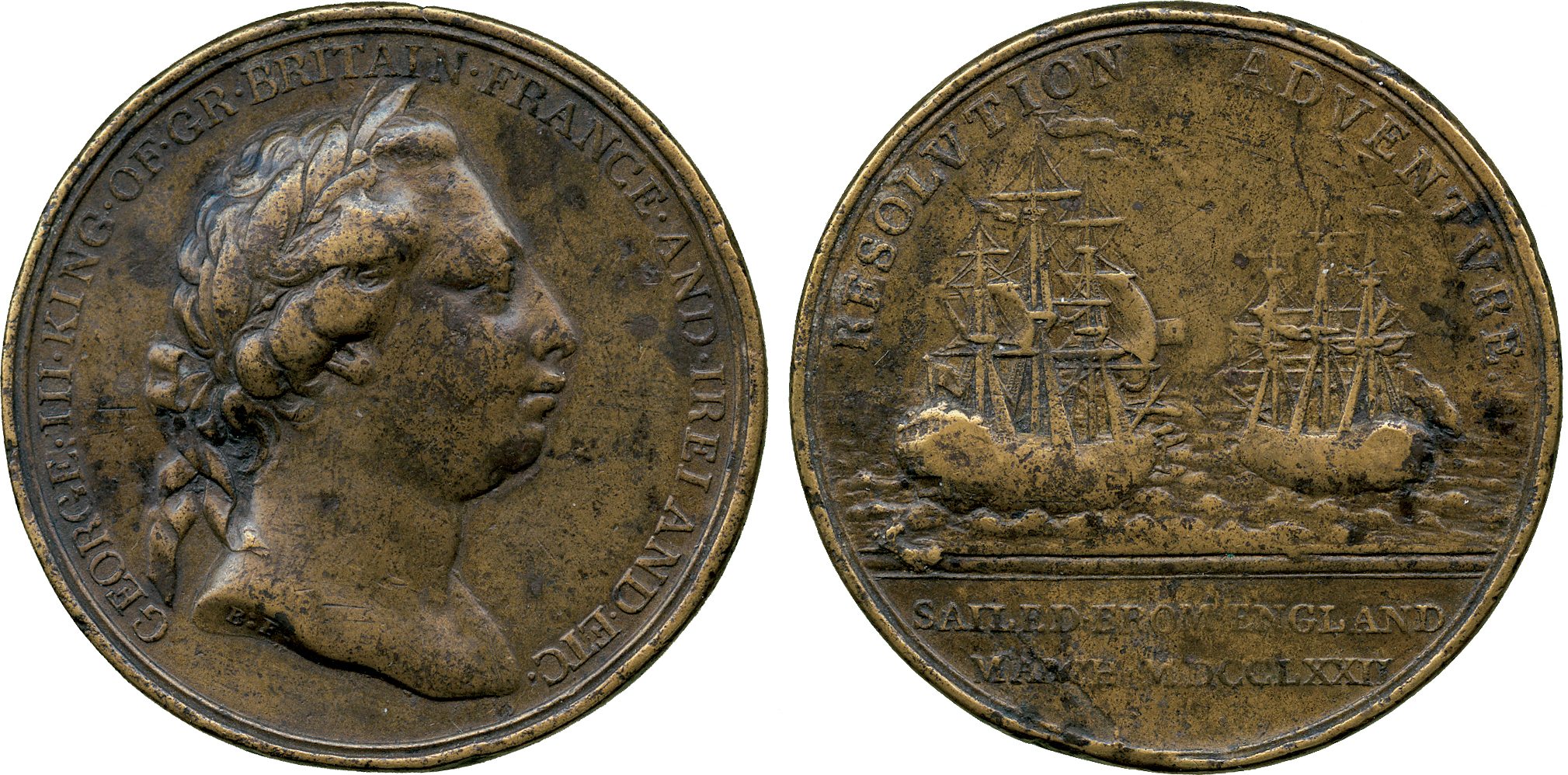 COMMEMORATIVE MEDALS, BRITISH MEDALS, George III, The Resolution and Adventure Medal, 1772, Bronze