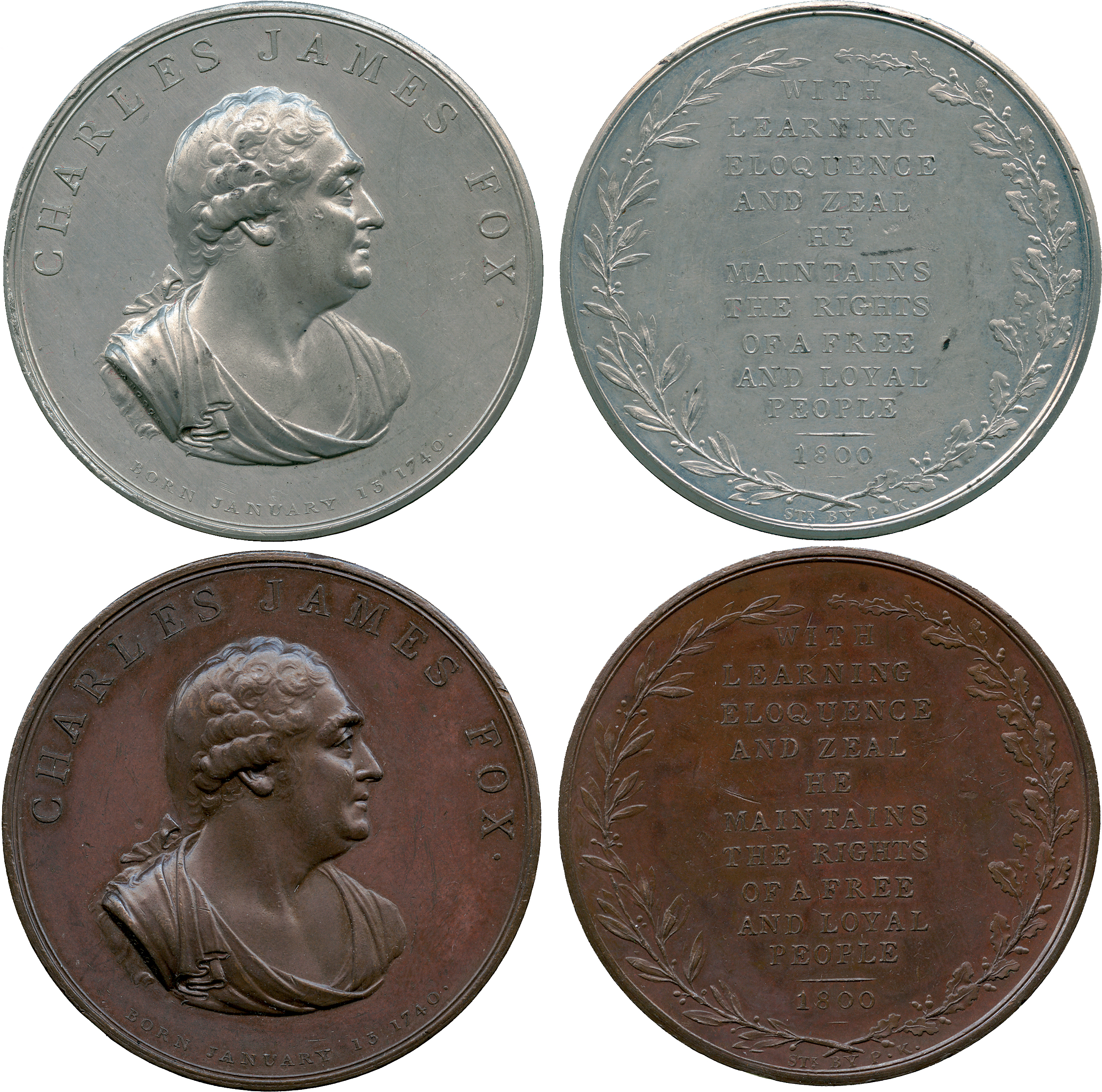 COMMEMORATIVE MEDALS, BRITISH MEDALS, Medals Relating to the Right Honourable Charles James Fox (