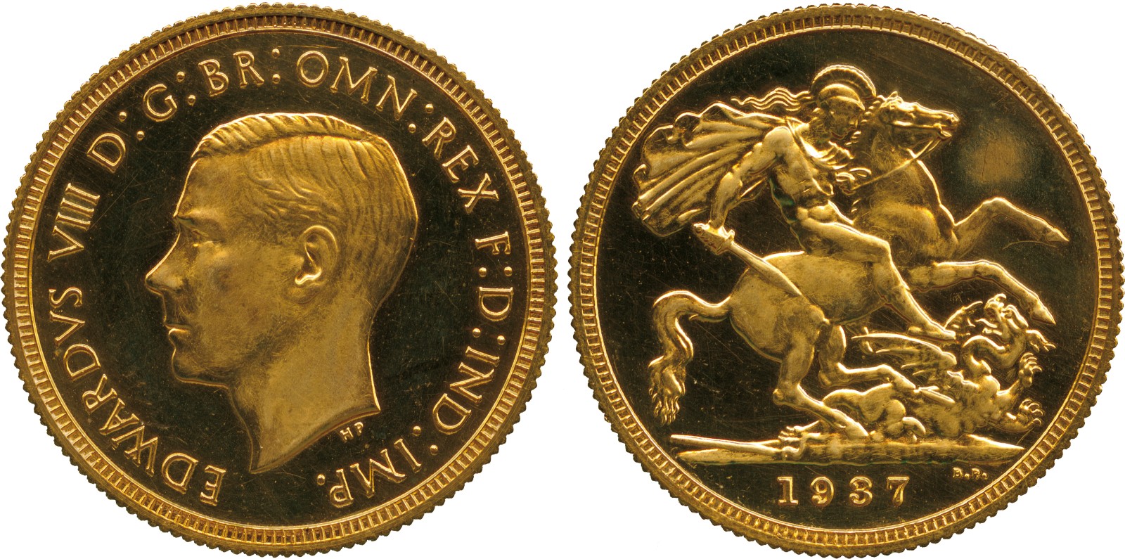 BRITISH COINS, MILLED GOLD SOVEREIGNS, Edward VIII (acceded 20 January, abdicated 10 December