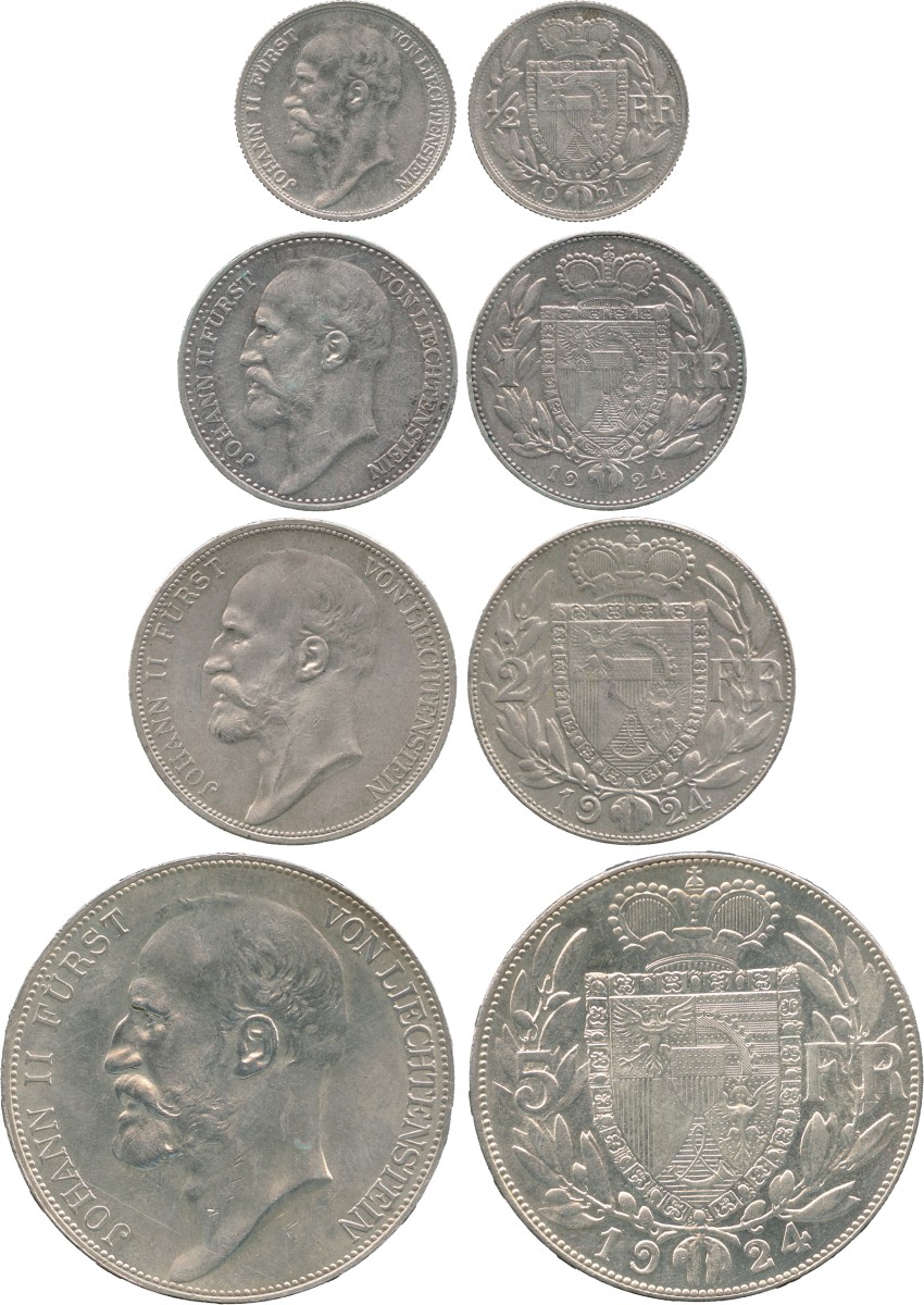 EUROPEAN COINS FROM THE ÅKE LINDÉN COLLECTION LIECHTENSTEIN Principality, Johann II, Silver ½-,