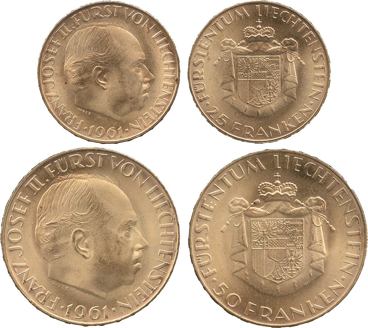 EUROPEAN COINS FROM THE ÅKE LINDÉN COLLECTION LIECHTENSTEIN Principality, Franz Joseph II, Gold