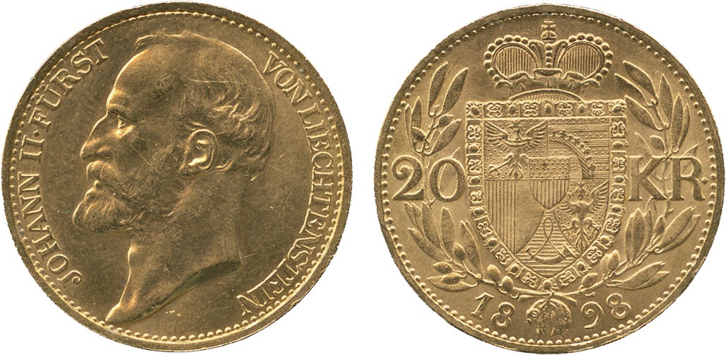 EUROPEAN COINS FROM THE ÅKE LINDÉN COLLECTION LIECHTENSTEIN Principality, Johann II (1858-1929),