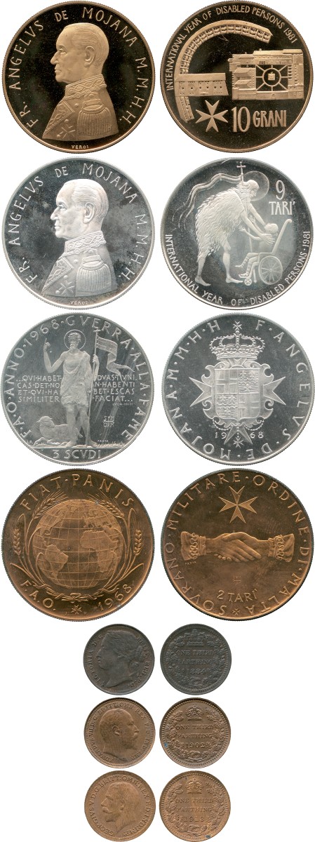 EUROPEAN COINS FROM THE ÅKE LINDÉN COLLECTION MALTA Miscellaneous Silver, Copper, Cupro-nickel,