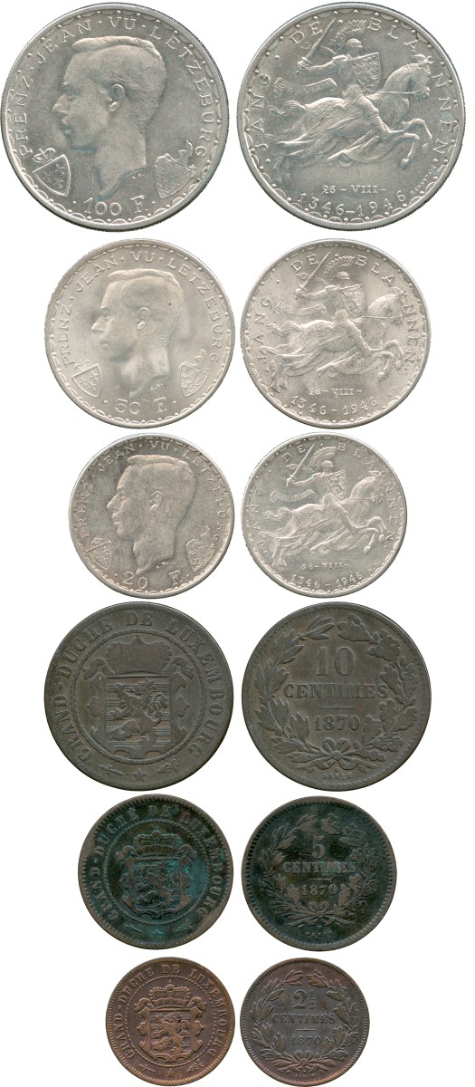 EUROPEAN COINS FROM THE ÅKE LINDÉN COLLECTION LUXEMBOURG Miscellaneous Coins (approx 40),