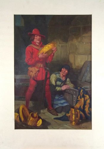 THOMAS HEATH ROBINSON.
Will Scarlett. An illustration from the Adventures of Robin Hood. Oil on