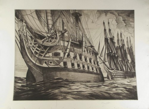 EDWARD BOUVERIE HOYTON.
'Trafalgar.' Etching. Signed.
45 x 60cm. Unframed.