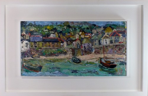 LINDA WEIR.
'Mousehole.' Oil on canvas. Initialled & dated '13. Signed, titled & dated August '13 to