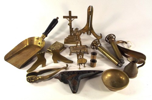 METAL WARES.
Brass ware including nutcrackers, miniature furniture, picture stands etc.