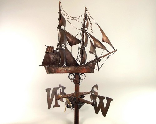 WEATHER VANE.
A Cornish copper weather vane by Mark Penrose. Max. height 136cm.