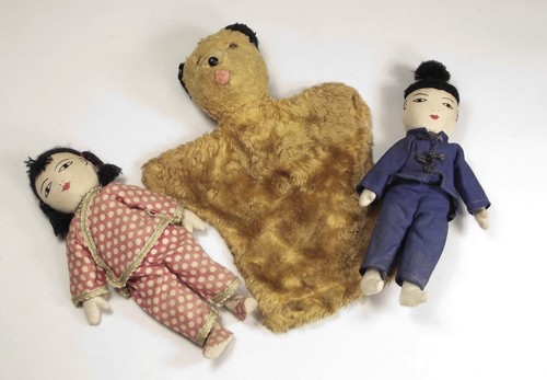 SOOTY ETC.
A Sooty glove puppet & two cloth character dolls.