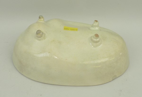 A creamware jelly mould, early 19th century, moulded with the Prince of Wales feathers, 17.5 by - Image 3 of 3