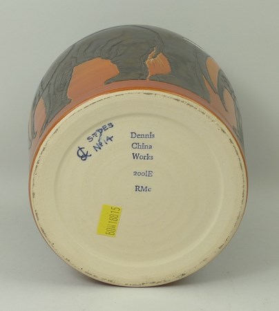 A Dennis China Works pottery vase, circa 2001, decorated by Sally Tuffin with elephants in the ' - Image 3 of 3