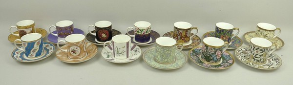 A set of six Nikko porcelain coffee cans and saucers, Victoria & Albert Museum William Morris
