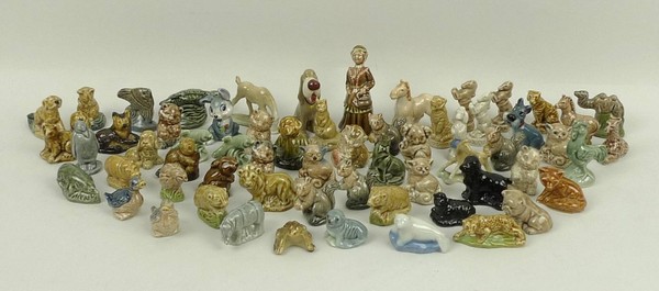 A collection of Wade Whimsies, including a foal, shire horse, horse, nursery rhyme and Disney