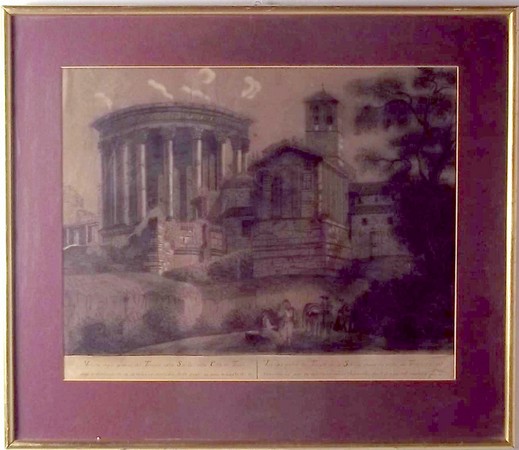 The Temple of Sibilla, Tivoli, a Georgian pencil drawing highlighted with white, with monogram FAA