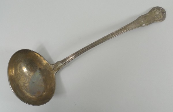 A George III silver soup ladle decorated in the King's pattern, London 1812, Thomas Wilkes Barker,