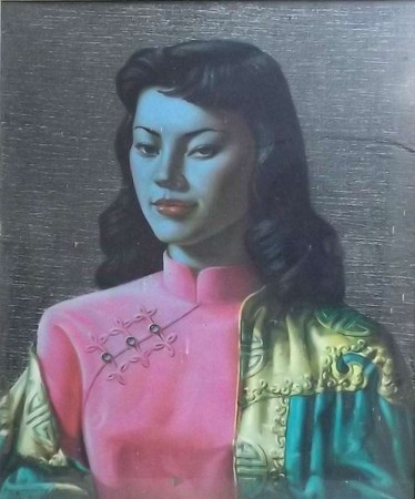 Vladimir Tretchikoff (Russian 1913-2006): a print depicting Miss Wong, 60 by 50cm.