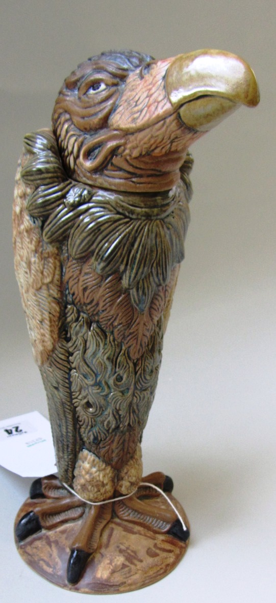 A Burslem pottery flagon 'Grotesque' bird, by Andrew Hull, 'Vincent', stamped and incised marks,