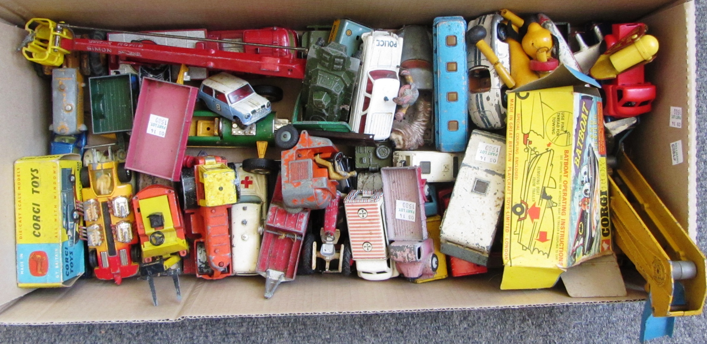 A quantity of vintage die-cast vehicles, mainly Dinky, Corgi and Matchbox, including; a Corgi 351