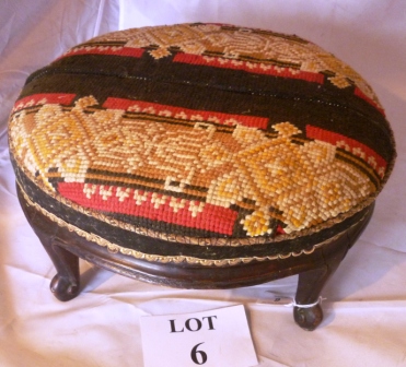 A 19c upholstered stool est: £25-£45 (A2)