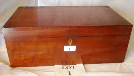 A 19c mahogany writing slope for restoration est: £30-£50 (A2)