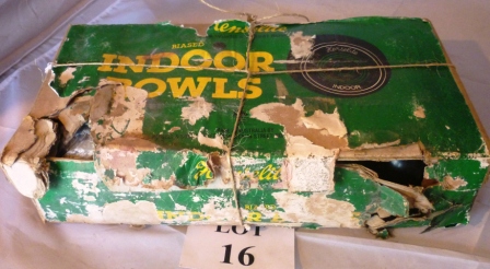 A set of indoor bowls (brand new boxed and never used) est: £30-£50 (A3)