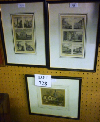 A group of three framed and glazed prints one depicting Hammersmith Parish & Regency Park scenes/