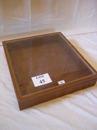 A large mahogany and glazed display case est: £30-£50 (G3)