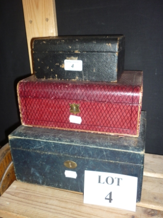 Three Morocco leather covered jewel boxes est: £40-£60 (A2)