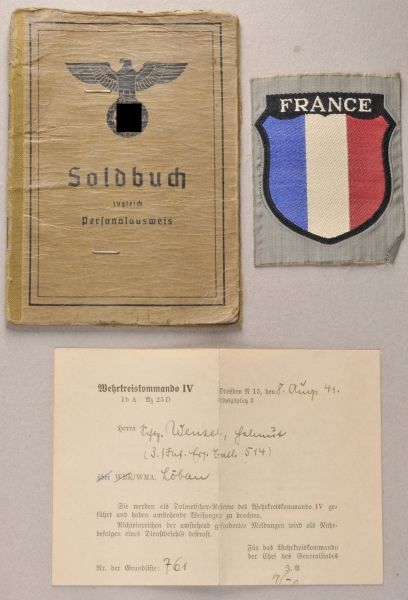 Germany (1933-1945)  Pay book of Helmut Wenzel (special leader, interpreter french).  Pay book,