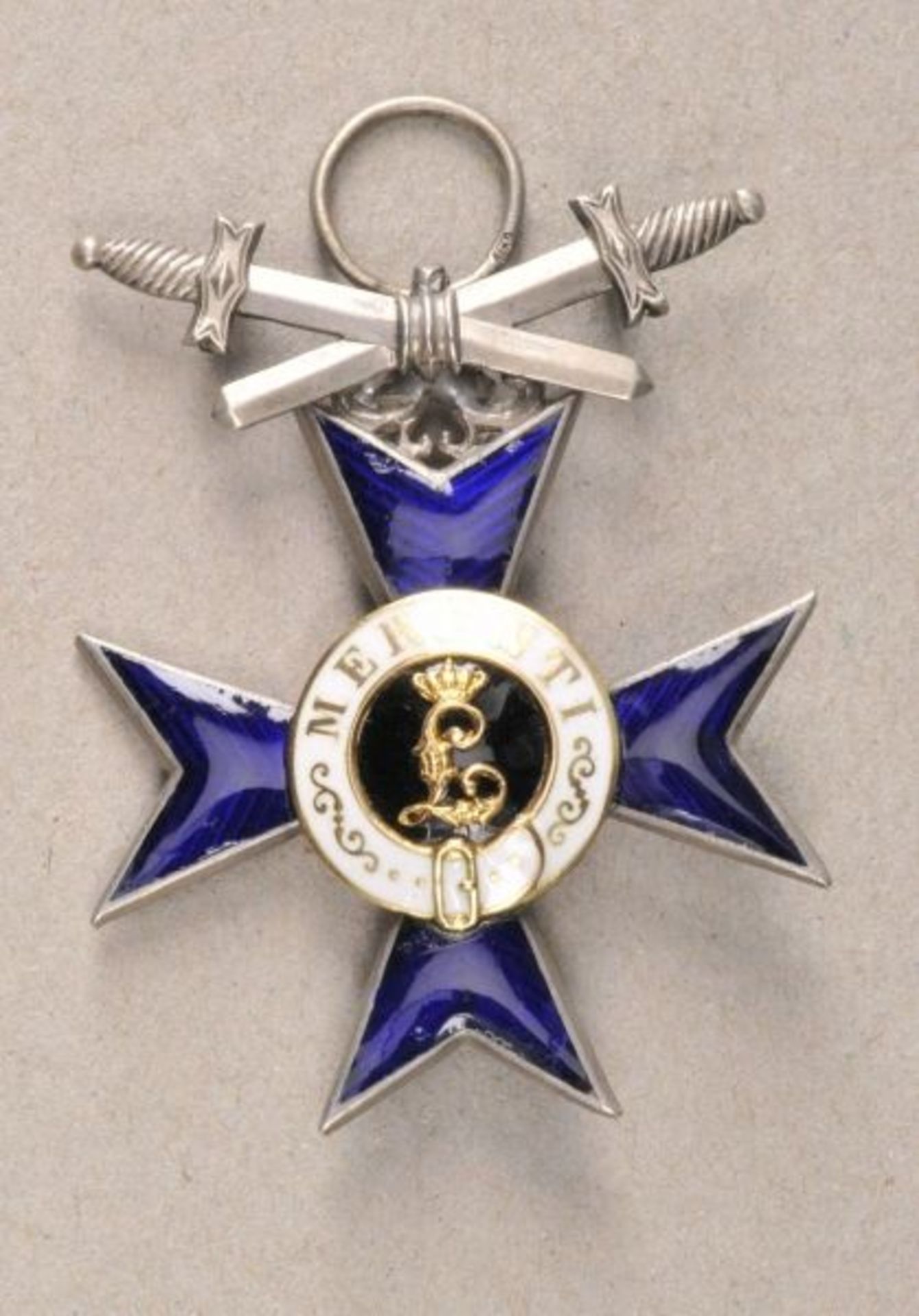 Bavaria  Military cross, 1. form (1866-1905), with swords.  silver, medaillons gold, enameled,