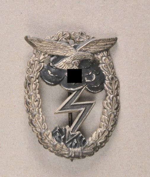 Germany (1933-1945)  Ground attack badge of the air force.  Zinc, partly blackened, on needle.