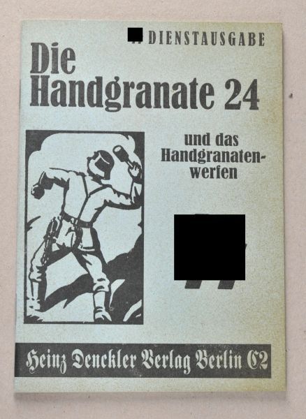 Army  SS-issue of service, Die Handgranate 24.  Good condition.  Condition: II    Starting price: 25