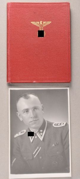 Germany (1933-1945)  Party membership book and picture of the SS-leader Schleeh.  Nice picture