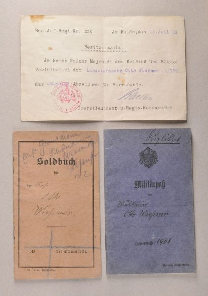 Baden  Property of member or Prussian and imperial German reserve forces Otto Wießmer of the reserve