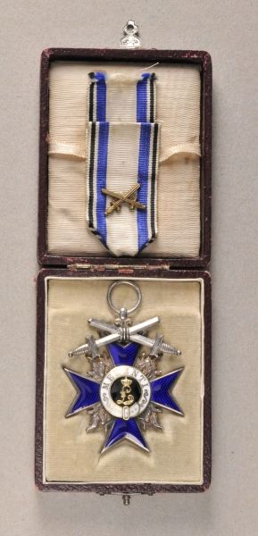 Bavaria  Military order, 4th class with swords, in case.  Silver, partly gilded, enameled, marked