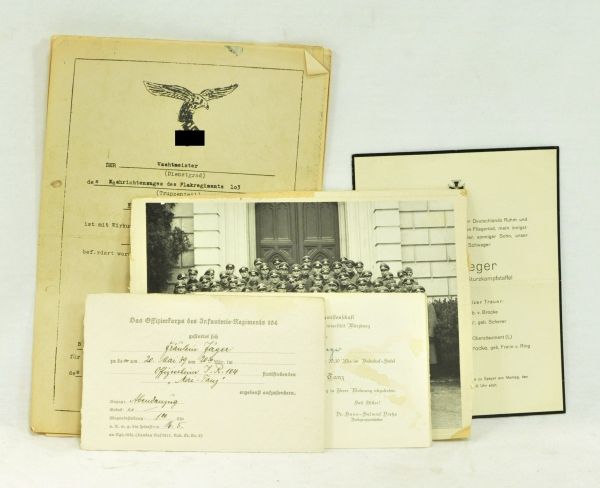 Germany (1933-1945)  Property of documents of air force soldier Jäger.  Sundry.  Condition: II