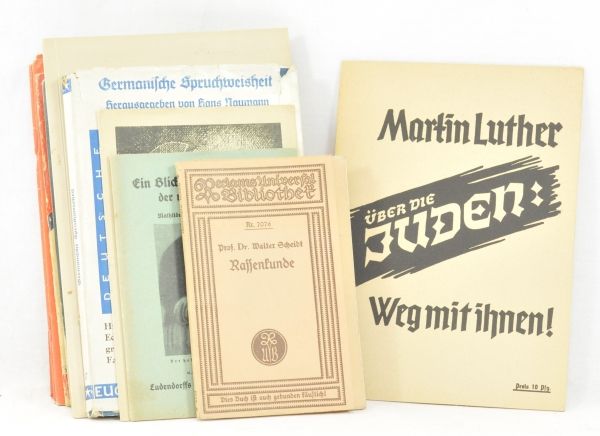 Literature  Lot of 13 titles about study of race, Judaika, study of runes and Germanism.  Sundry;