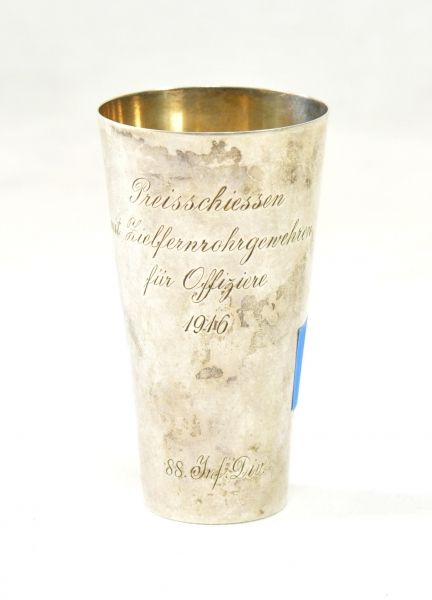 Prussia  Cup for the priceshooting for officers 1916 of 88. infantry-division.  Silver, engraving,